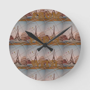 Charming From Paris With Love J'aime Paris Design Round Clock
