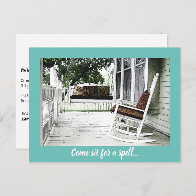 Charming Front Porch Customizable Housewarming  Postcard (Front/Back)