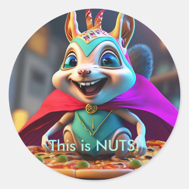 Charming Funny Squirrel Nut Decals Classic Round Sticker (Front)