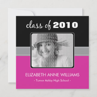 Charming Fuschia Custom Graduation Announcement