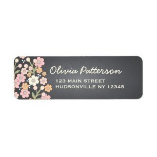 Charming Garden Floral Wreath Address Labels