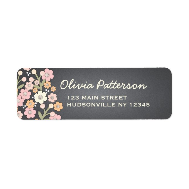 Charming Garden Floral Wreath Address Labels (Front)