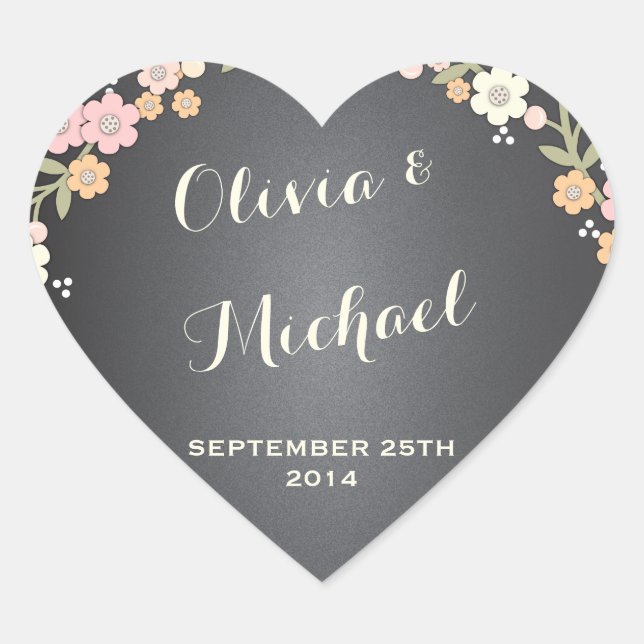 Charming Garden Floral Wreath Personalized Sticker (Front)