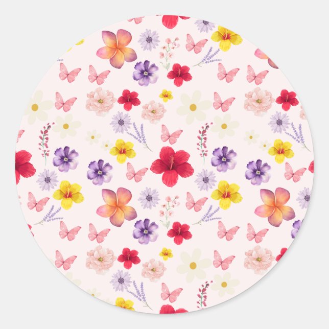 Charming Garden Paper Plate Classic Round Sticker (Front)