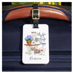 Charming Gardener Floral First Name Luggage Tag