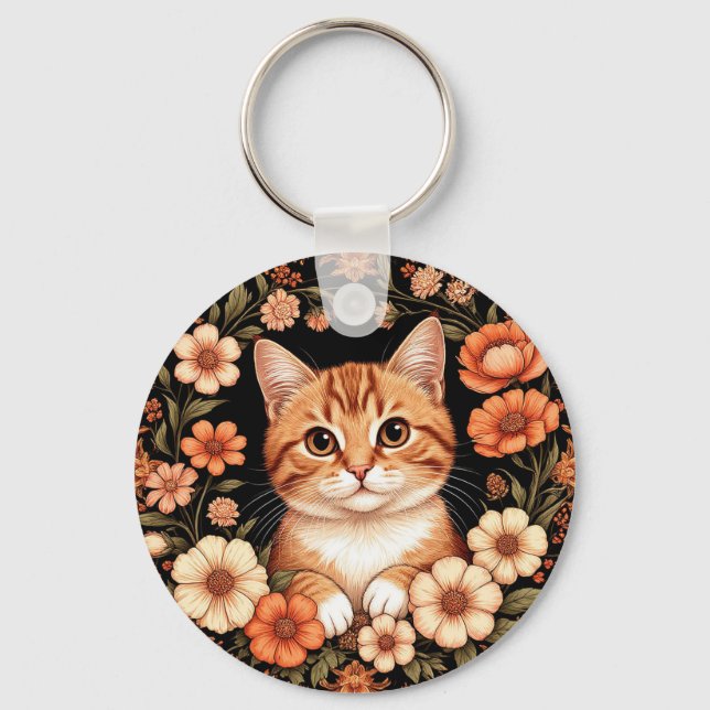 Charming Ginger Cat Keychain (Front)