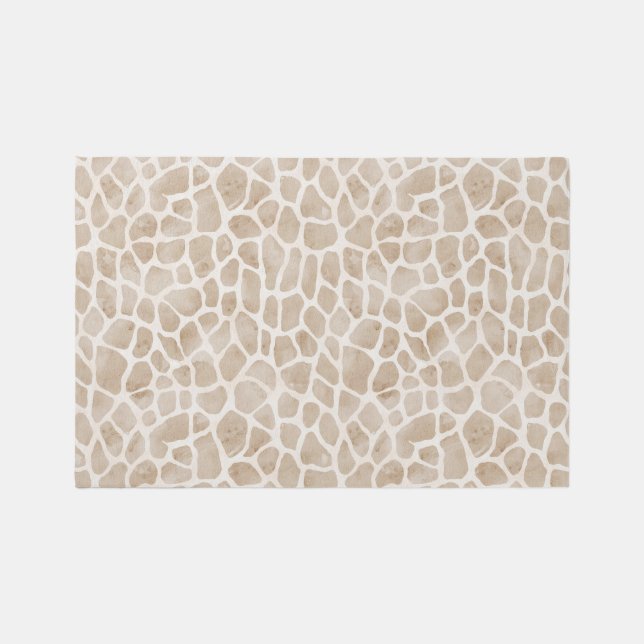 Charming Giraffe Print Nursery Rug (Front)