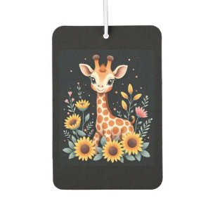 Charming Giraffe Surrounded By Flowers Long Sleeve Air Freshener