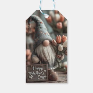 Charming Gnome Holding a "Happy Mother's Day" Sign Gift Tags