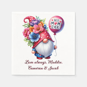 Charming Gnome Mothers Day Touch of Magic Best Mom Napkins