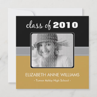 Charming Gold Custom Graduation Announcement