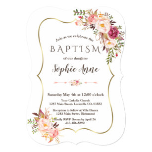 pink and gold baptism