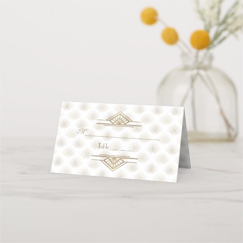 Charming Gold Great Gatsby Art Deco 1920s Wedding Place Card