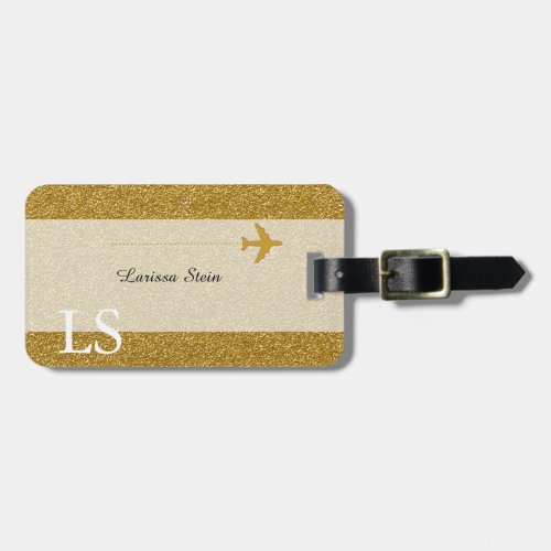 charming gold personalized luggage tag