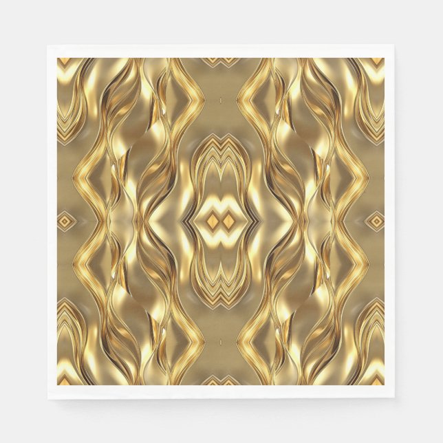 Charming golden-colored pattern  napkins (Front)