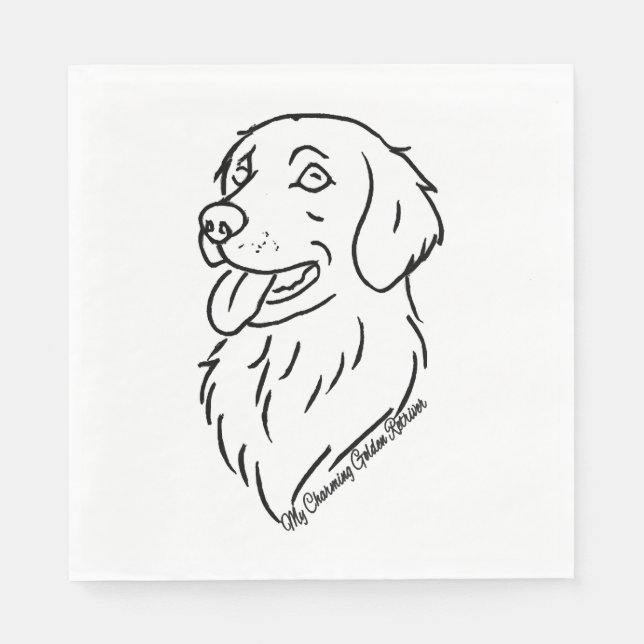 Charming Golden Retriever Napkins (Front)