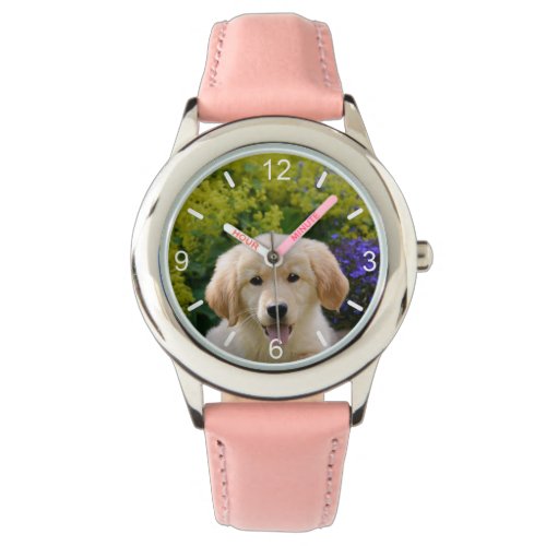 Charming Goldie Retriever Dog Puppy _  dial_plate Watch