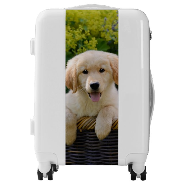 Charming Goldie Retriever Dog Puppy Photo Suitcase (Front)