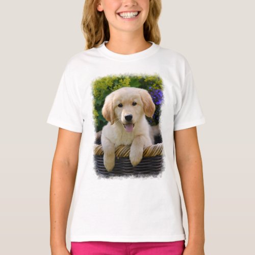 Charming Goldie Retriever Dog Puppy Photo T_Shirt