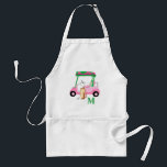 Charming Golf Cart Pink Clubs Monogram    Adult Apron<br><div class="desc">A charming unique golf cart -- pink and green -- tastefully done -- ready to run the course -- apron --This is a great gift for all golf lovers -- fun / attractive / unique. Personalize it with your/her initials/monogram. If you have any design questions or a special request, please...</div>