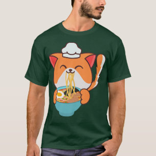 Charming Gourmet Chef Cat Tee Eating Ramen With Ch