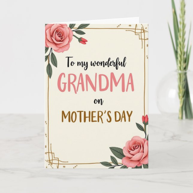 Charming Grandma Mothers Day Card (Front)