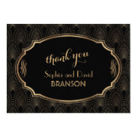 Charming Great Gatsby Art Deco Wedding THANK YOU Card