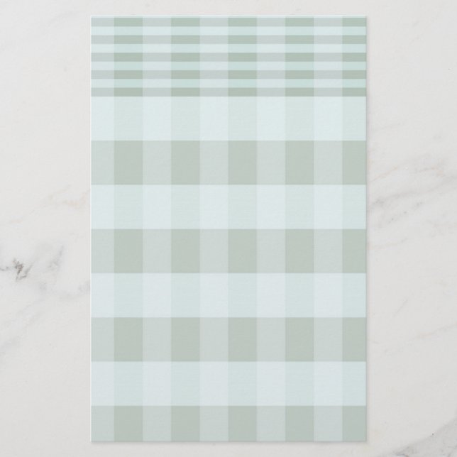 Charming Green Checkered Stationery (Front)
