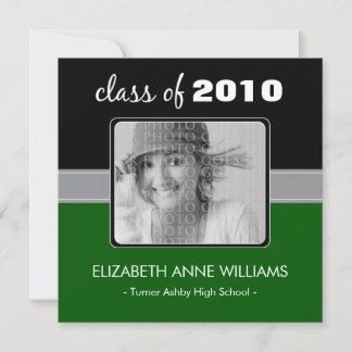 Charming Green Custom Graduation Announcement