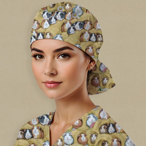 Charming Guinea Pig Haystack Fabric