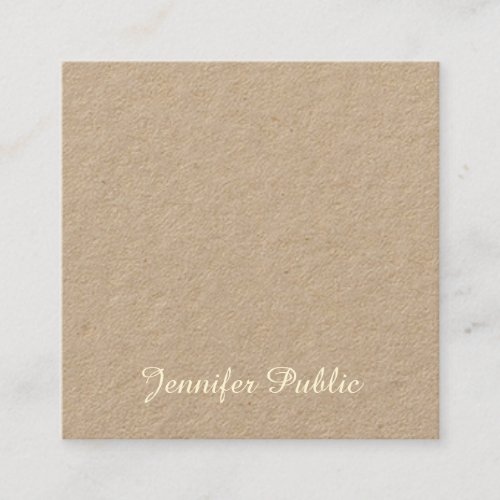 Charming Handwritten Script Attractive Unique Square Business Card