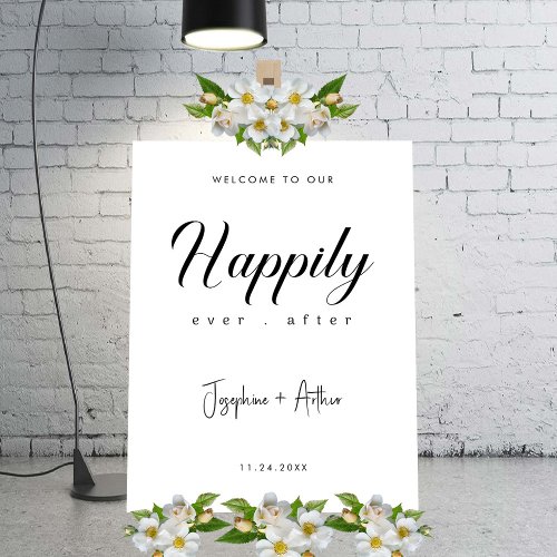 Charming Happily Ever After Wedding Welcome Sign
