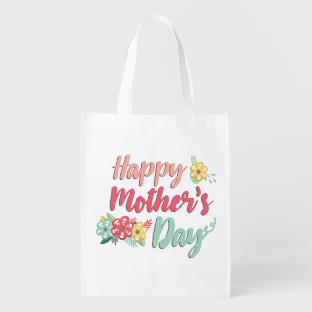 Charming Happy Mother's Day Grocery Bag (Front)