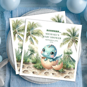 Charming hatching soon boy baby shower napkins