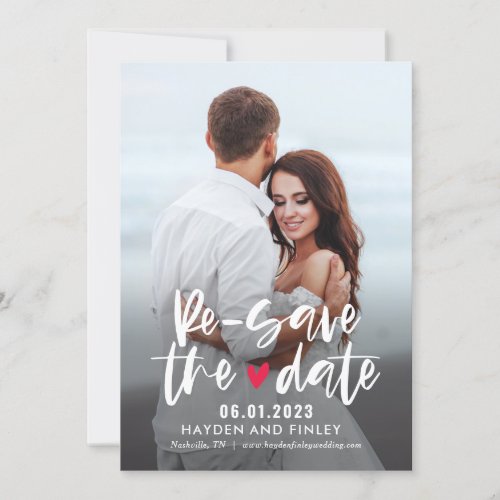 Charming Heart EDITABLE COLOR Resave The Date Card