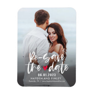 Charming Heart EDITABLE COLOR Resave The Date Magnet