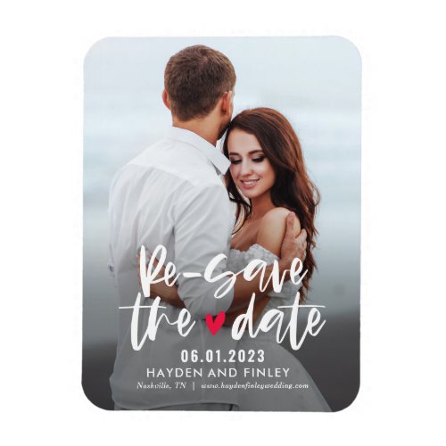 Charming Heart EDITABLE COLOR Resave The Date Magnet