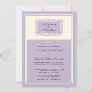 Charming Heart Frame Wedding Invitation (lilac)