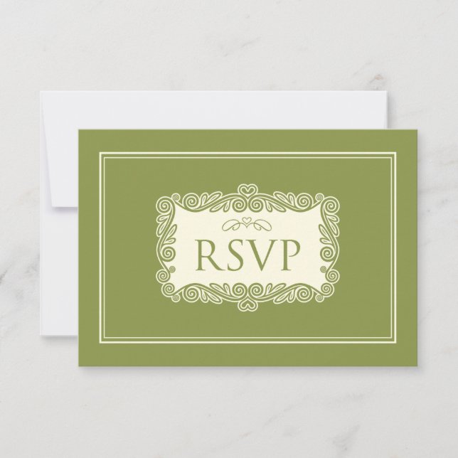 Charming Heart RSVP Card (forest) (Front)