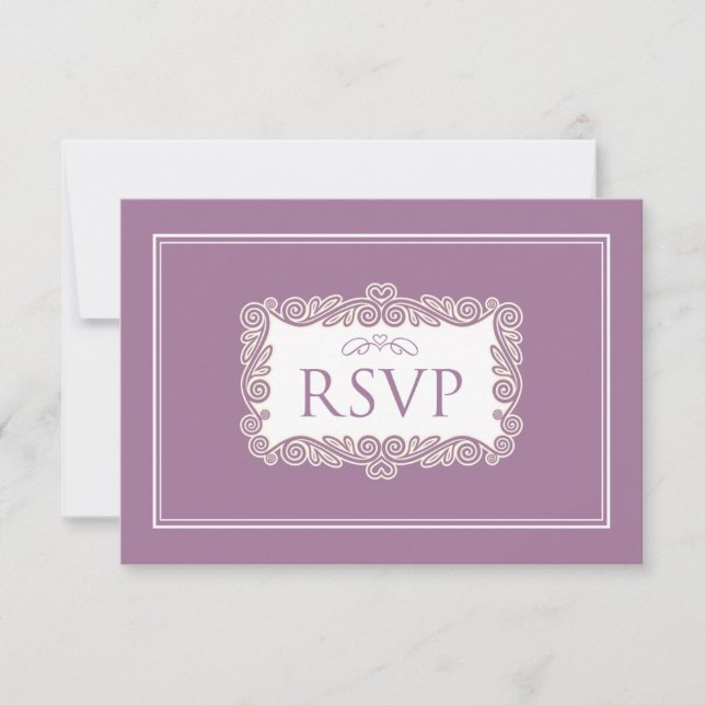 Charming Heart RSVP Card (purple) (Front)