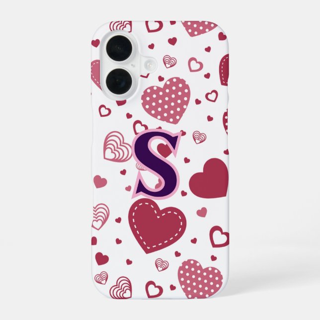 Charming Hearts Elegant & Stylish Design iPhone Case (Back)