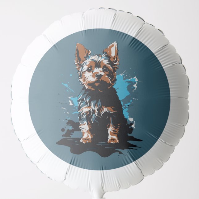 Charming highlighting a Yorkshire Terrier Balloon (Front)