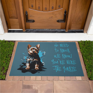 Charming highlighting a Yorkshire Terrier Doormat
