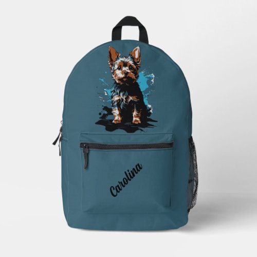 Charming highlighting a Yorkshire Terrier Printed Backpack