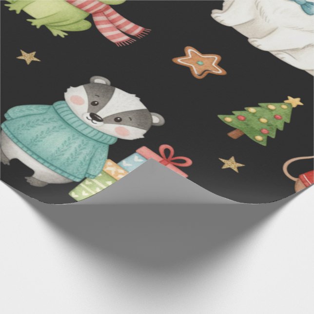Charming Holiday Gathering Festive Gift Wrap (Corner)