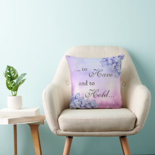 Charming Home Decor Blue Hydrangea Throw Pillow