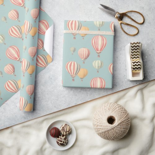 Charming Hot Air Balloon Kids Wrapping Paper