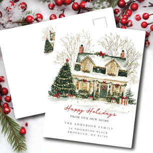 Charming House Christmas Moving announcement Postcard