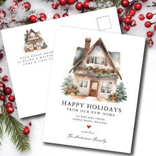 Charming House Holiday Moving Announcement Postcard