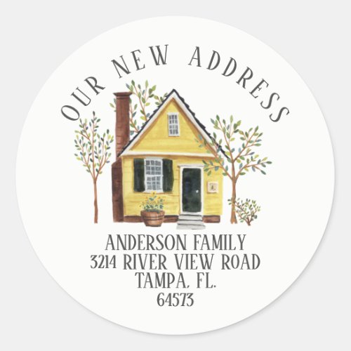 Charming House Our New Address Label Sticker